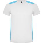 Detroit rövid ujjú uniszex sportpóló, white, turquois (R66529K)